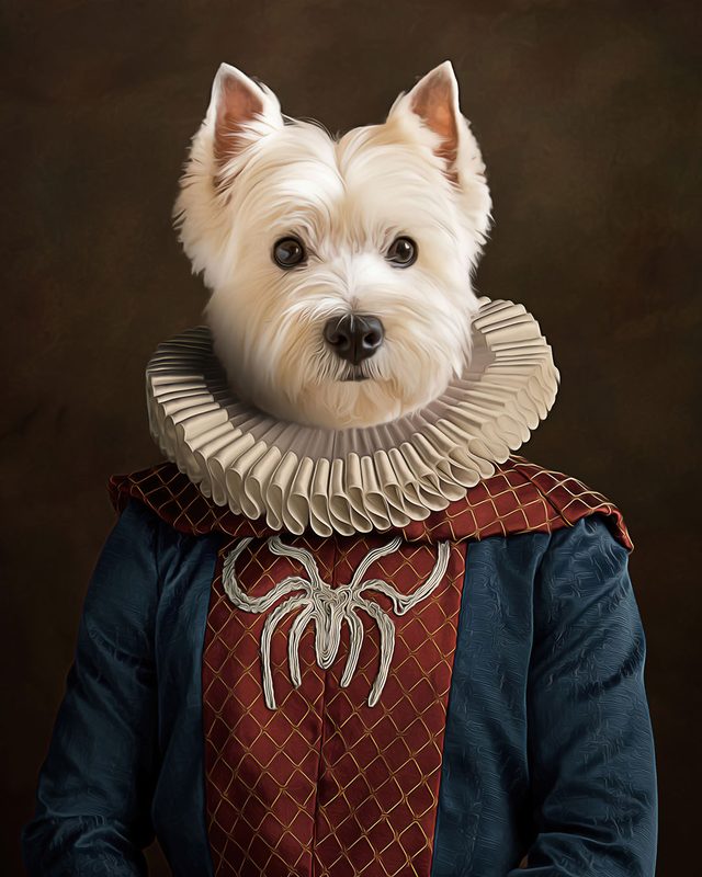 Portret ljubimca u kostimu Spajdermen (Spiderman)